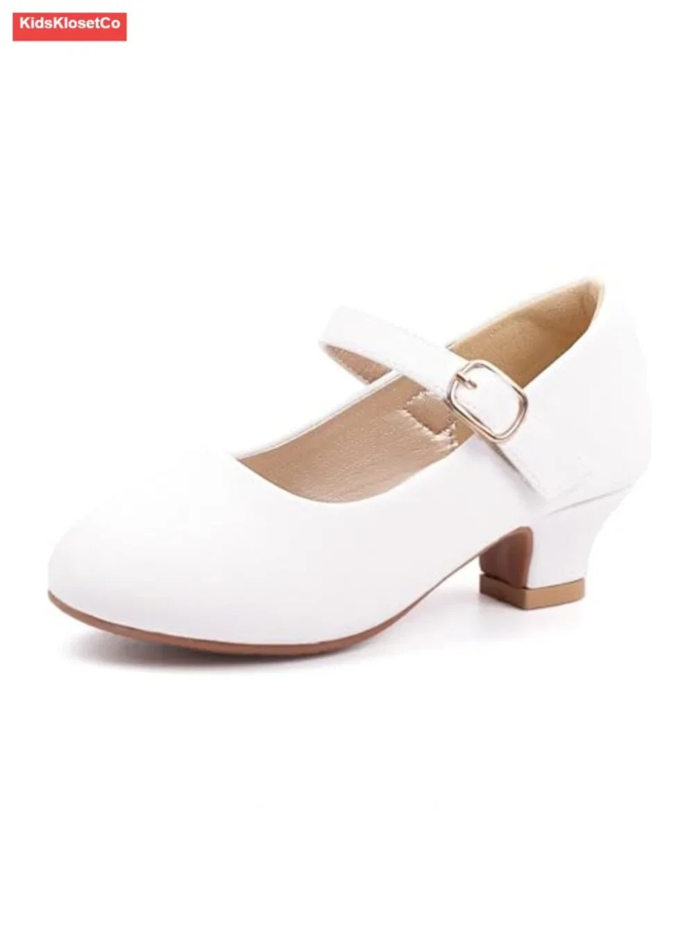Girls Mary Jane Low Heel Dress Shoes Rhinestone Sparkle Pumps Wedding Flower